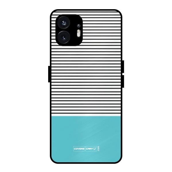 Deep Sky Blue Stripes Metal Back Case for Nothing Phone 2