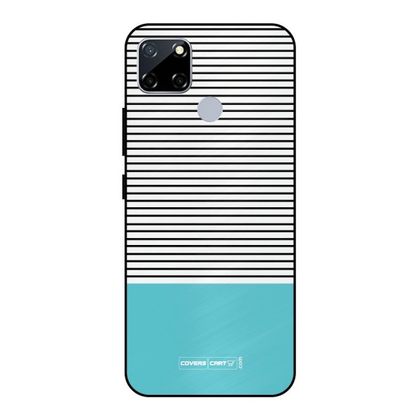Deep Sky Blue Stripes Metal Back Case for Realme Narzo 30A