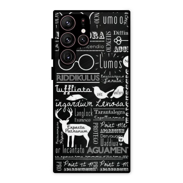 Deer Key Spell Metal Back Case for Galaxy S22 Ultra 5G