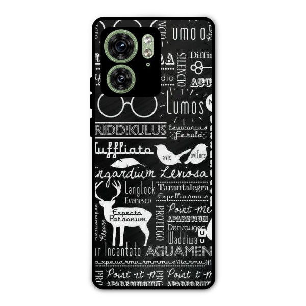 Deer Key Spell Metal Back Case for Motorola Edge 40 5G