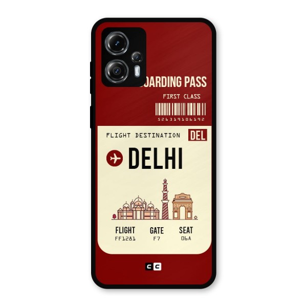 Delhi Boarding Pass Metal Back Case for Moto G13