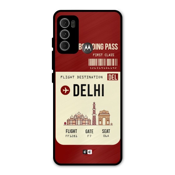 Delhi Boarding Pass Metal Back Case for Moto G60