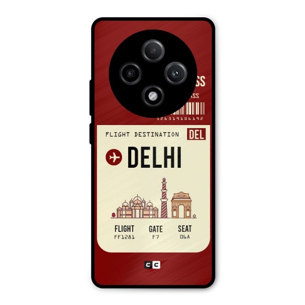 Delhi Boarding Pass Metal Back Case for Oppo F27 Pro Plus