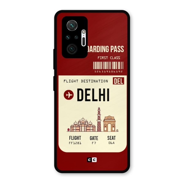 Delhi Boarding Pass Metal Back Case for Redmi Note 10 Pro Max