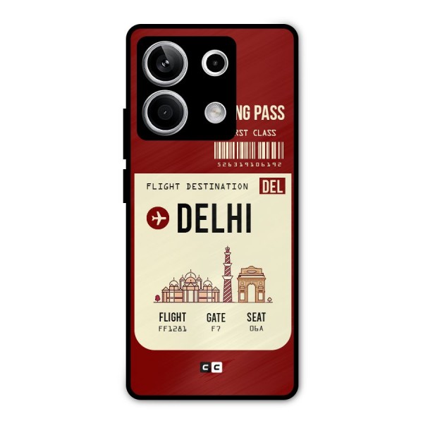 Delhi Boarding Pass Metal Back Case for Redmi Note 13 5G