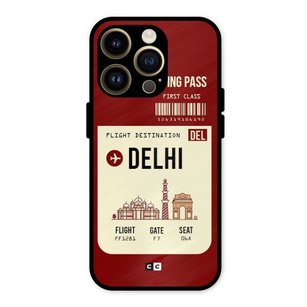Delhi Boarding Pass Metal Back Case for iPhone 14 Pro