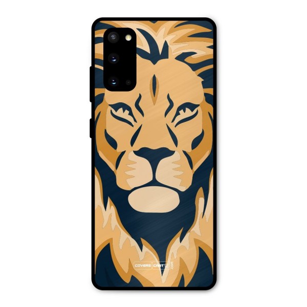 Designer Lion Metal Back Case for Galaxy S20