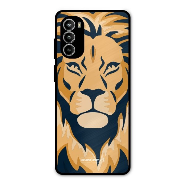 Designer Lion Metal Back Case for Moto G82