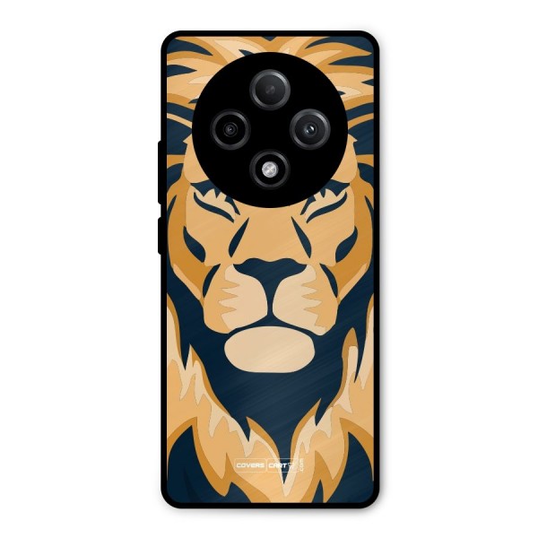 Designer Lion Metal Back Case for Oppo F27 Pro Plus