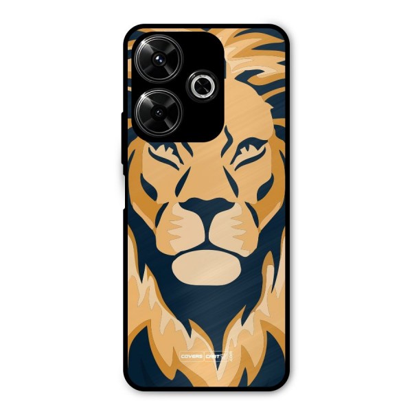 Designer Lion Metal Back Case for Poco M6 Plus