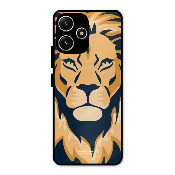 Designer Lion Metal Back Case for Redmi 12 5G