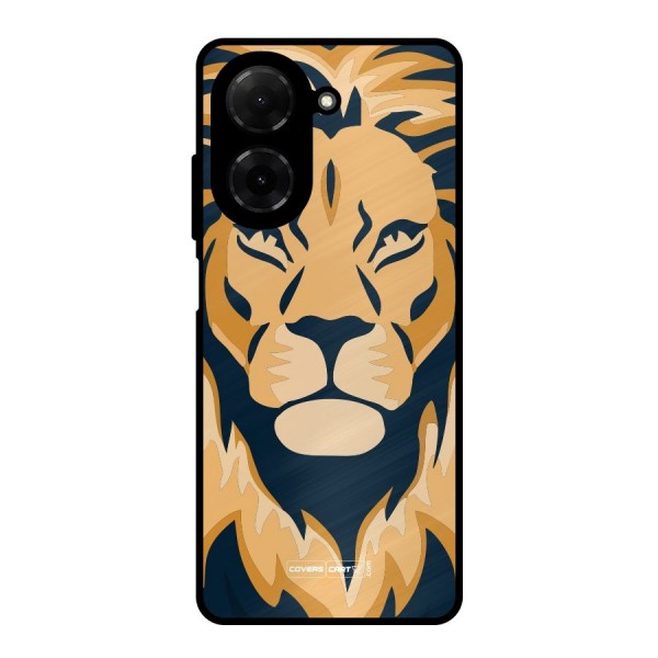 Designer Lion Metal Back Case for Redmi A5 4G