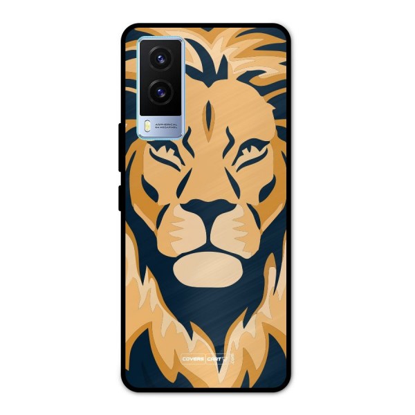 Designer Lion Metal Back Case for Vivo V21e 5G