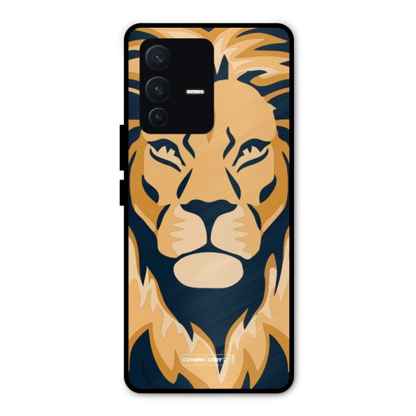Designer Lion Metal Back Case for Vivo V23 Pro