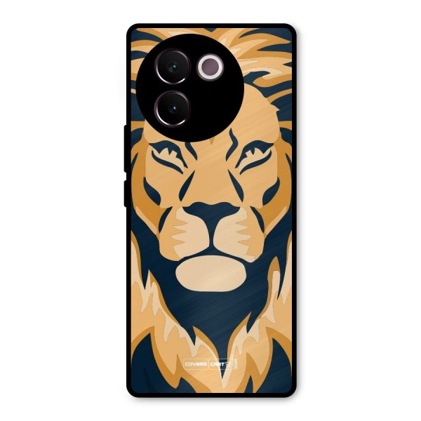 Designer Lion Metal Back Case for Vivo V30e