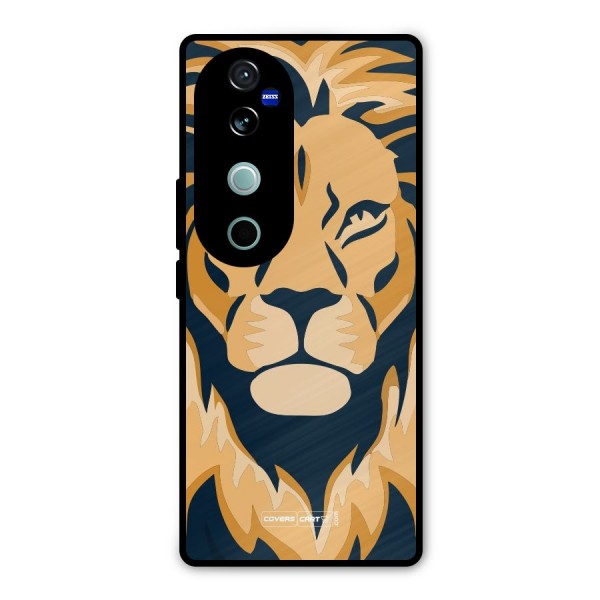 Designer Lion Metal Back Case for Vivo V40