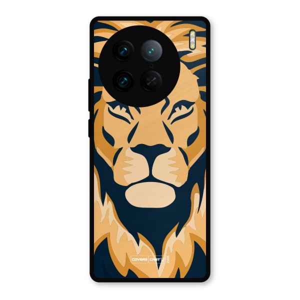 Designer Lion Metal Back Case for Vivo X90 Pro