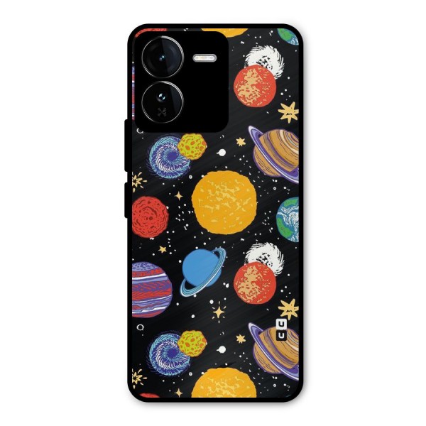 Designer Planets Metal Back Case for iQOO Z9