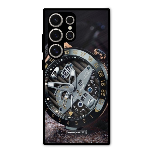 Designer Stylish Watch Metal Back Case for Galaxy S24 Ultra