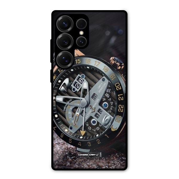 Designer Stylish Watch Metal Back Case for Galaxy S25 Ultra