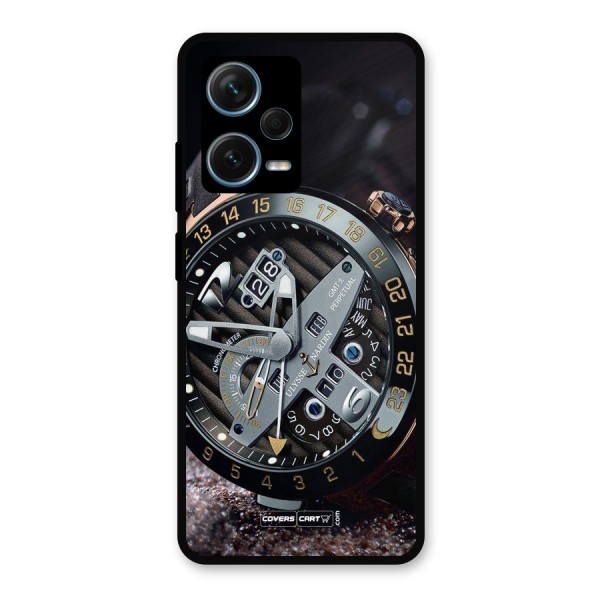 Designer Stylish Watch Metal Back Case for Redmi Note 12 Pro Plus 5G