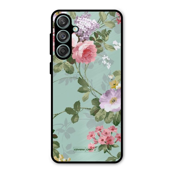 Desinger Floral Metal Back Case for Galaxy M55 5G