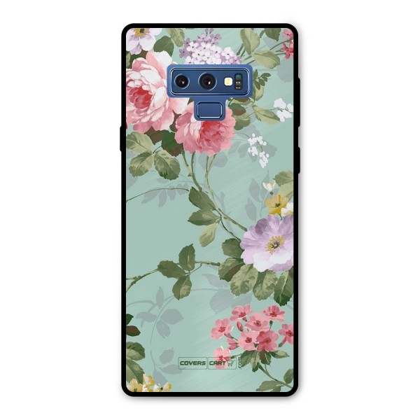 Desinger Floral Metal Back Case for Galaxy Note 9
