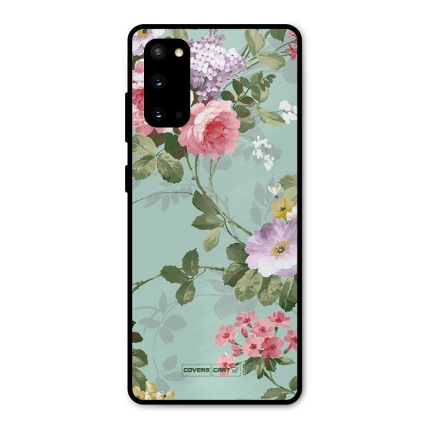 Desinger Floral Metal Back Case for Galaxy S20