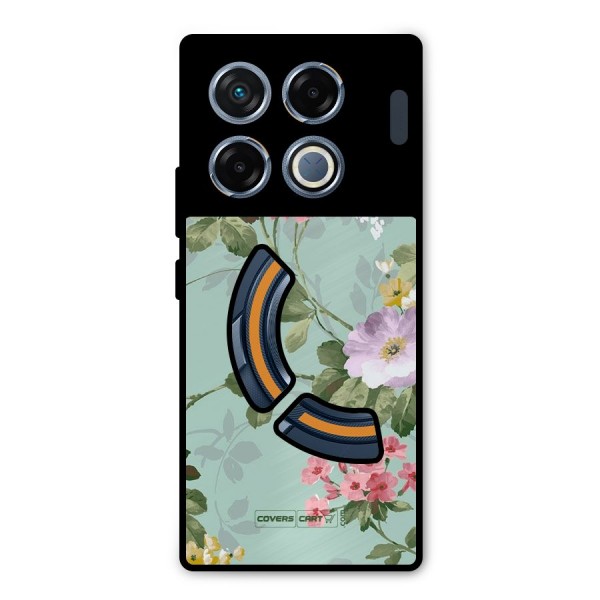 Desinger Floral Metal Back Case for Infinix GT 20 Pro