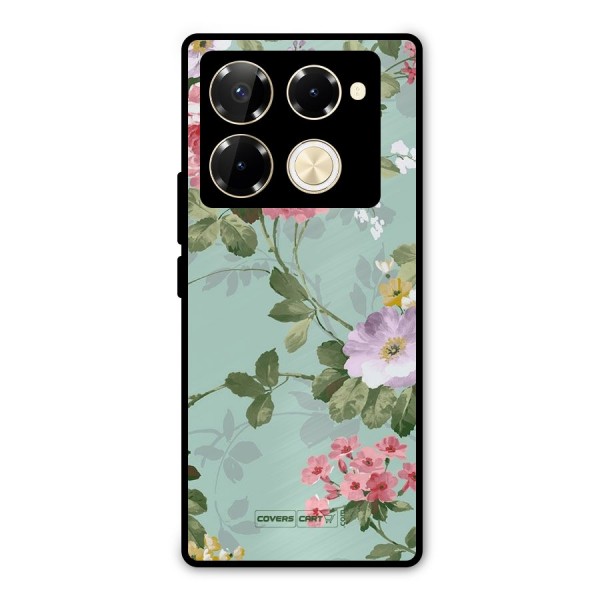 Desinger Floral Metal Back Case for Infinix Note 40 Pro
