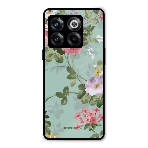 Desinger Floral Metal Back Case for OnePlus 10T