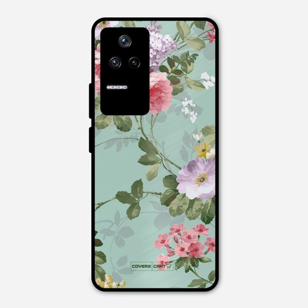 Desinger Floral Metal Back Case for Poco F4 5G