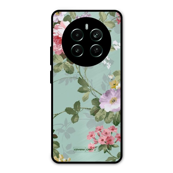 Desinger Floral Metal Back Case for Realme 12 Pro Plus