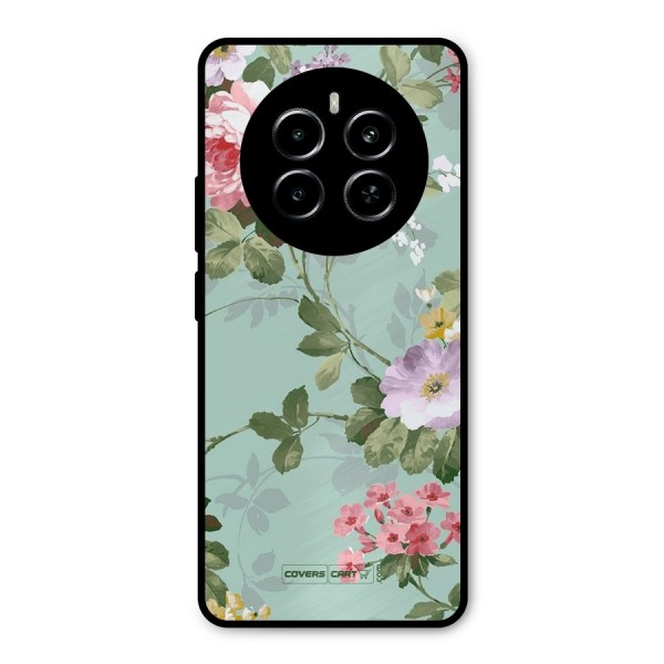 Desinger Floral Metal Back Case for Realme P1