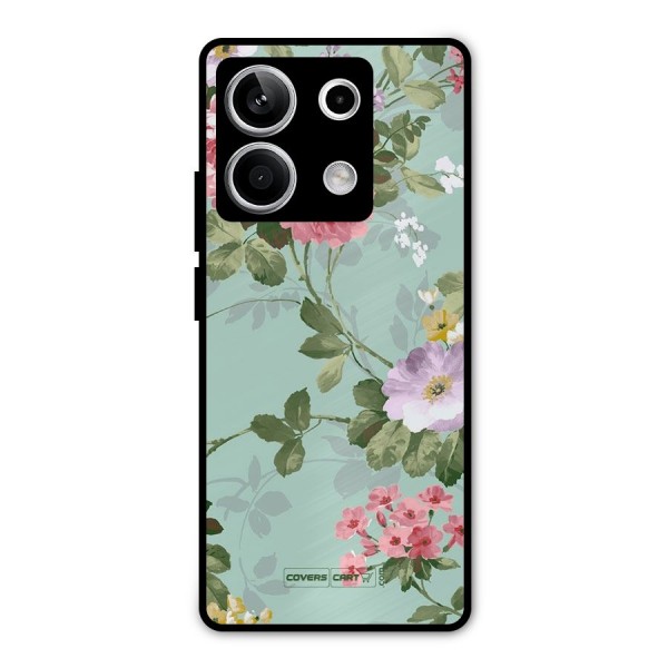 Desinger Floral Metal Back Case for Redmi Note 13 5G