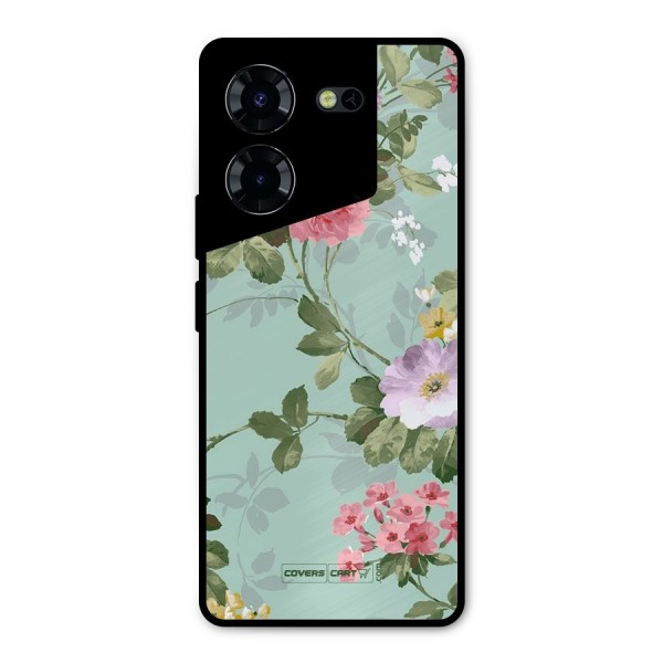 Desinger Floral Metal Back Case for Tecno Pova 5 Pro 5G