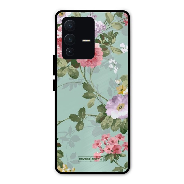 Desinger Floral Metal Back Case for Vivo V23 Pro