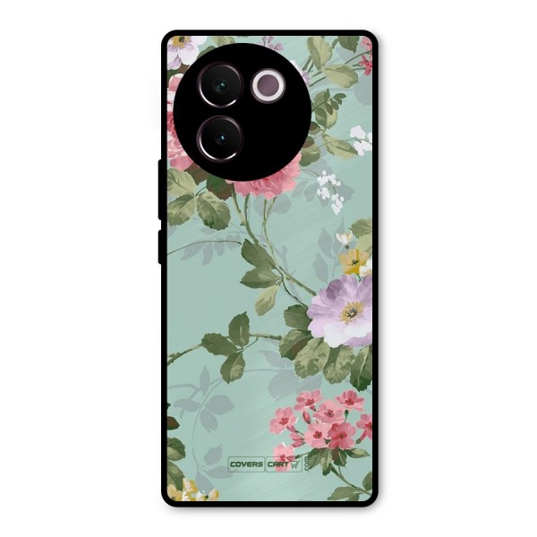 Desinger Floral Metal Back Case for Vivo V30e