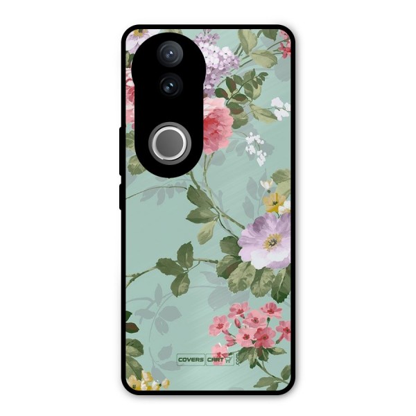 Desinger Floral Metal Back Case for Vivo V50e