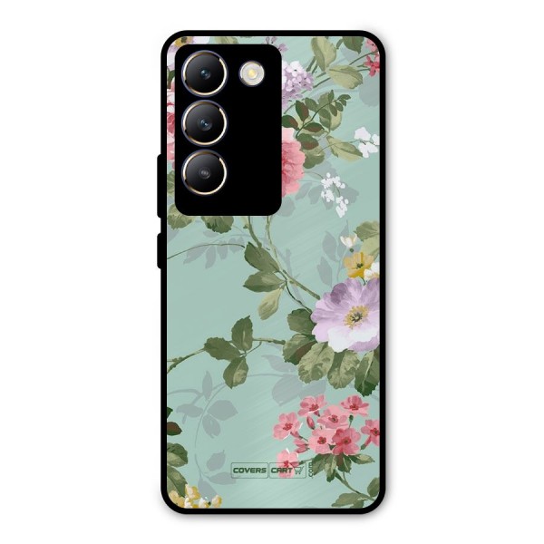 Desinger Floral Metal Back Case for Vivo Y200e