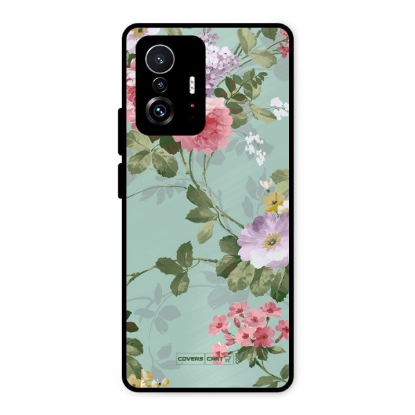 Desinger Floral Metal Back Case for Xiaomi 11T Pro