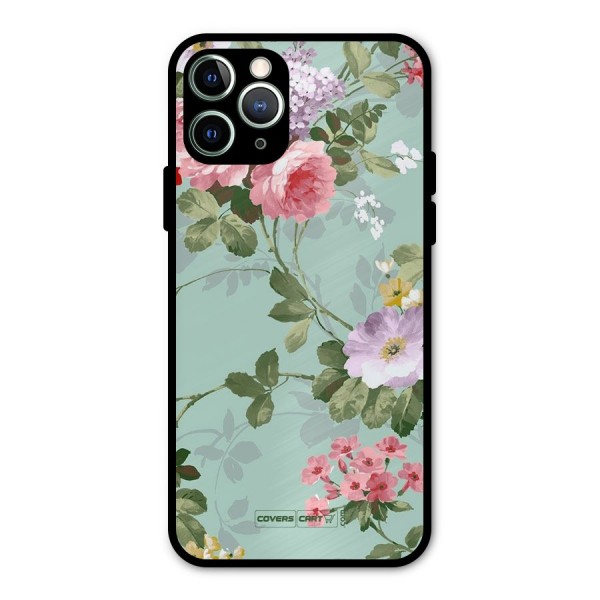 Desinger Floral Metal Back Case for iPhone 11 Pro Max