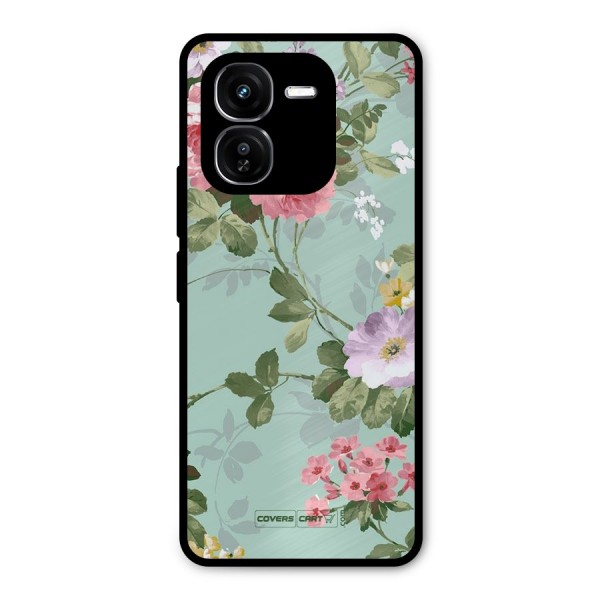 Desinger Floral Metal Back Case for iQOO Z9x