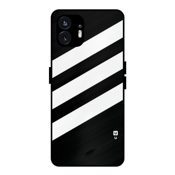 Diagonal Classic Stripes Metal Back Case for Nothing Phone 2