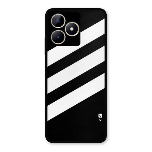Diagonal Classic Stripes Metal Back Case for Realme C53