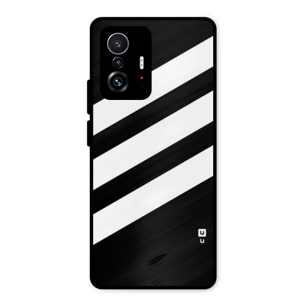 Diagonal Classic Stripes Metal Back Case for Xiaomi 11T Pro