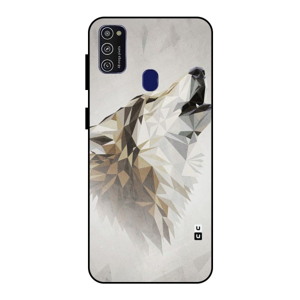 Diamond Wolf Metal Back Case for Galaxy M21