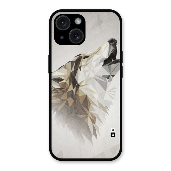 Diamond Wolf Metal Back Case for iPhone 15