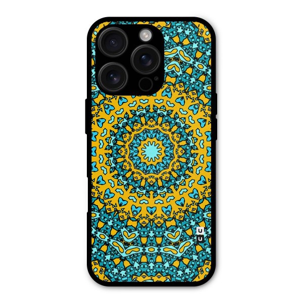 Digital Mandala Art Metal Back Case for iPhone 16 Pro