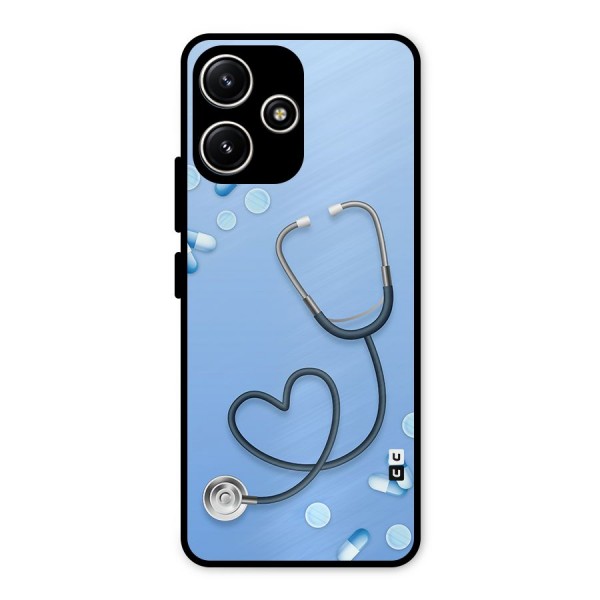 Doctors Stethoscope Metal Back Case for Redmi 12 5G